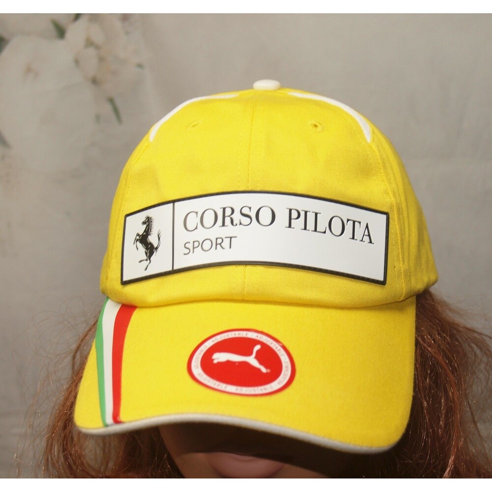 New Ferrari Driving Experience Corso Pilota Sport Puma Yellow Racing Italian Hat